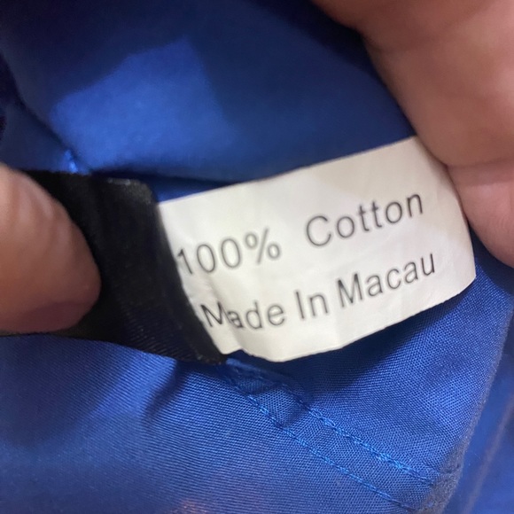 ST. LYNN Men’s Blue Buttondown Shirt Floral Accent on Interfacing & Sleeves Sz L - Picture 5 of 10